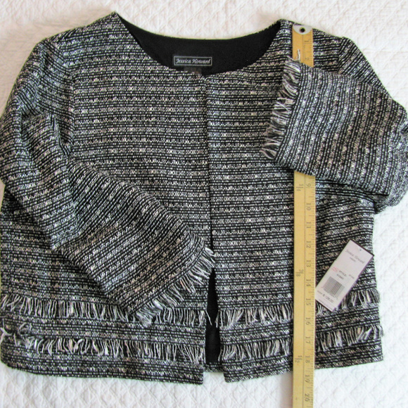 Jessica Howard Waist Jacket NWT Sz 16 Black/white - Picture 2 of 8